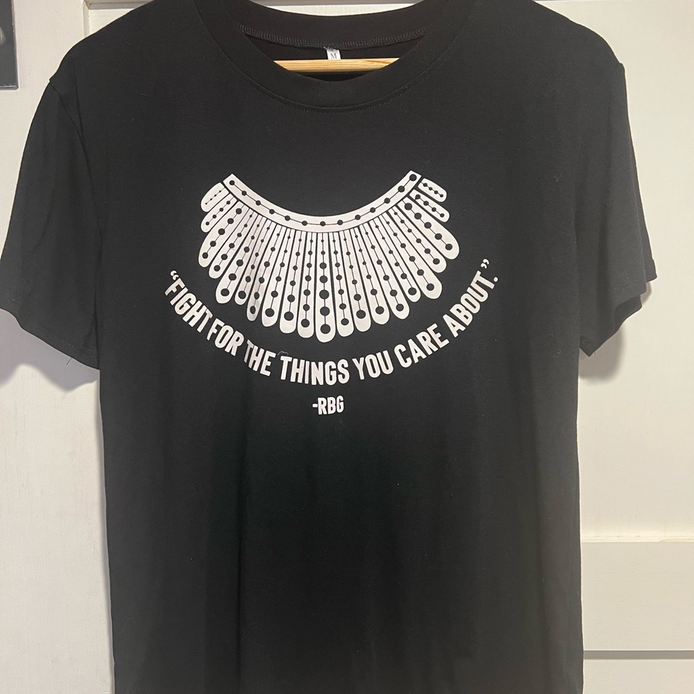 Black Graphic T-Shirt with RBG Inspirational Quote